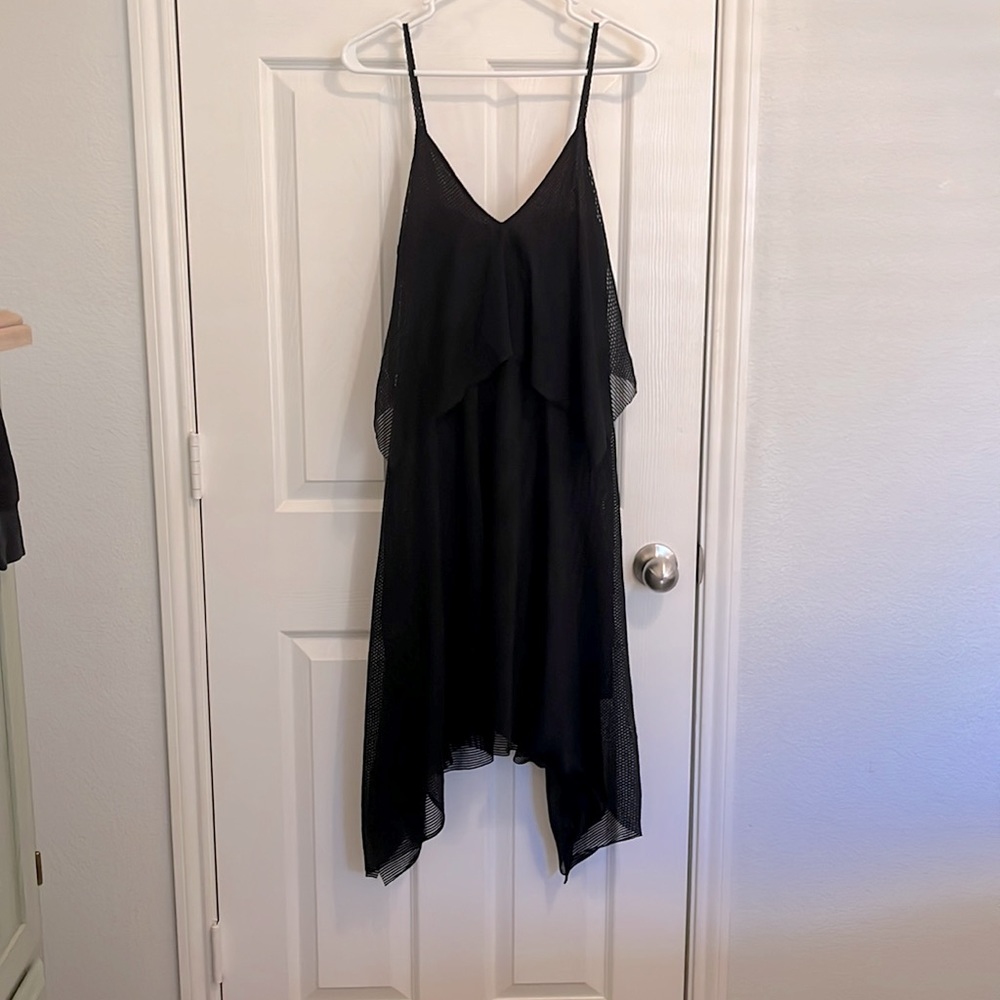 BCBG maxazria black striped lined dress